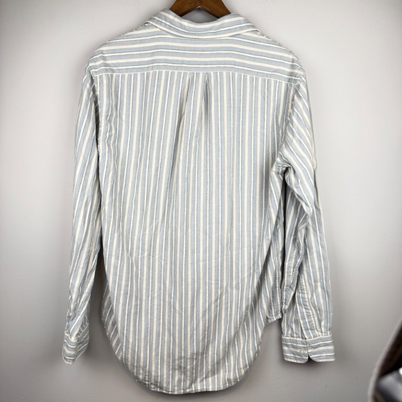 Polo Jeans Co Ralph Lauren Button Down Mens Medium Blue Stripe Slim Fit - Picture 3 of 10